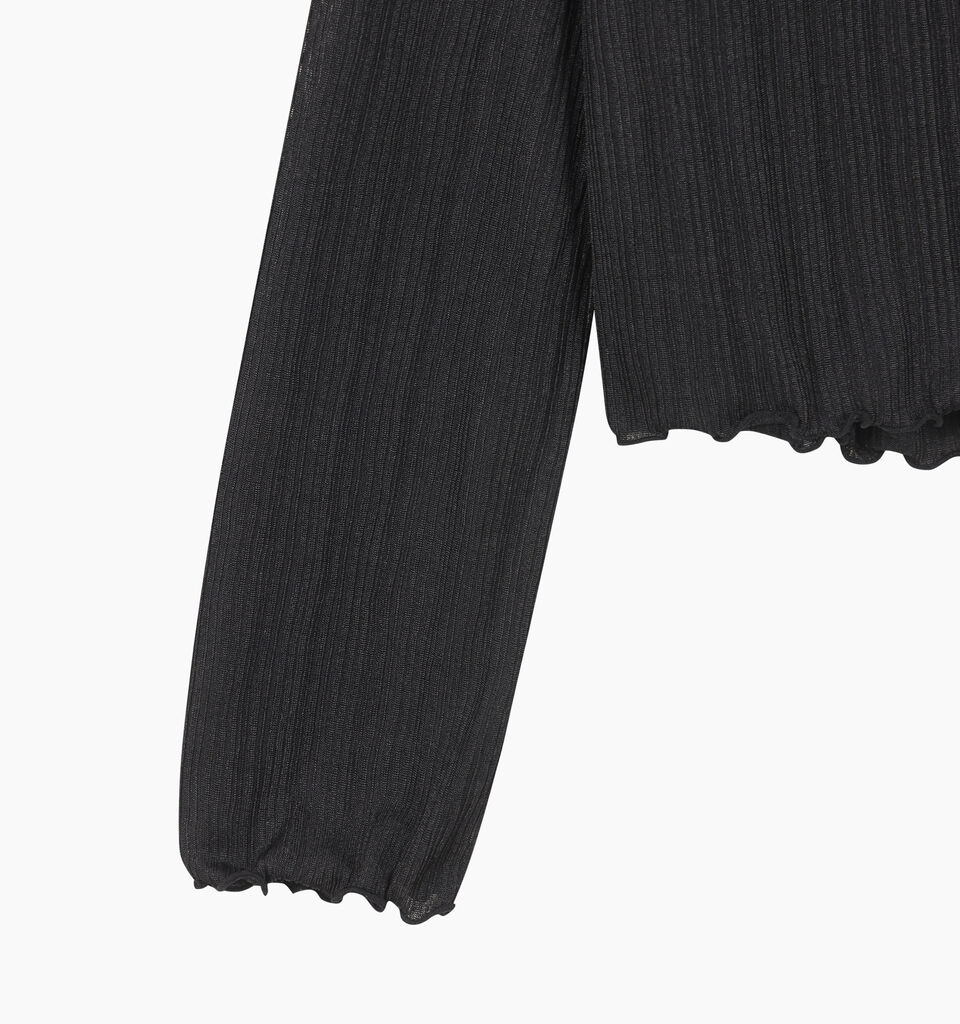 Black cardigan with laces - null - Black | Sisley K image number 4